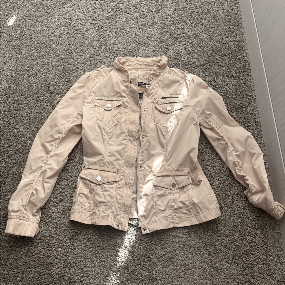 White House Black Market Utility Jacket with Ruching